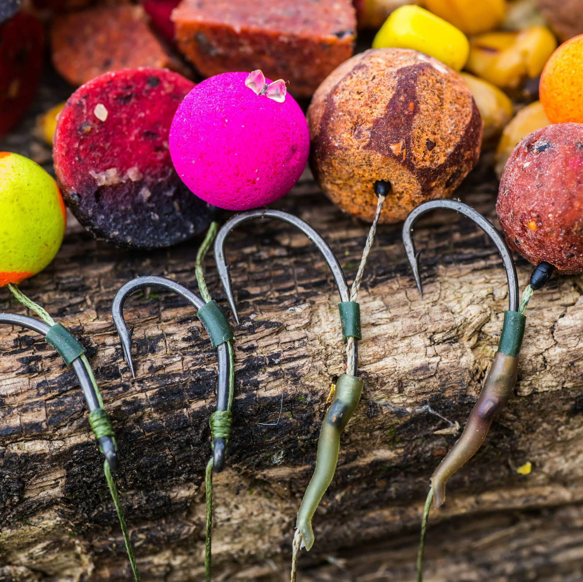 flavoured fishing boilies picture